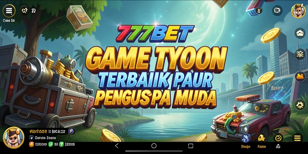Screenshot utama dari gameplay 777BET yang menampilkan keseruan membangun bisnis.