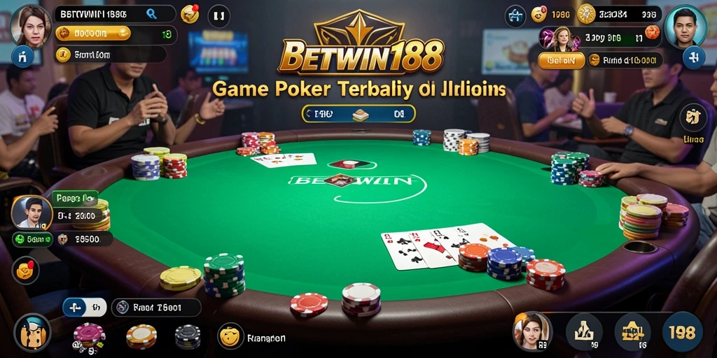 Tampilan gameplay BETWIN188 dengan suasana poker yang menegangkan.