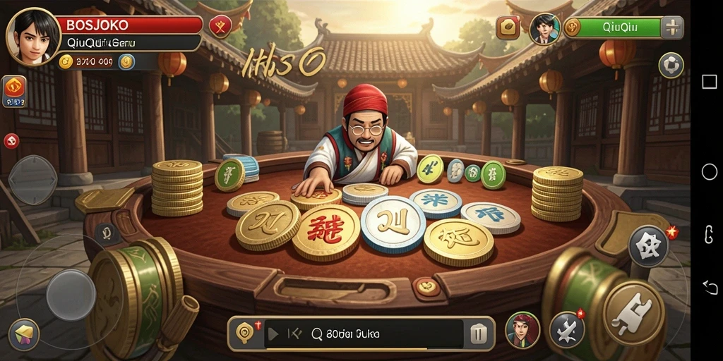Tampilan gameplay seru dalam game QiuQiu.