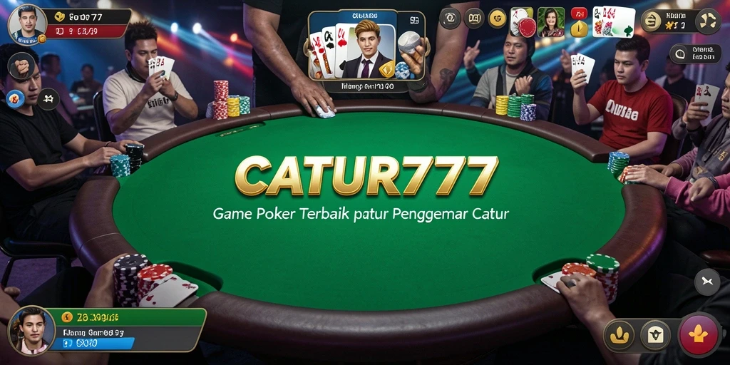 Tampilan layar utama CATUR777 dengan aksi Poker yang seru.