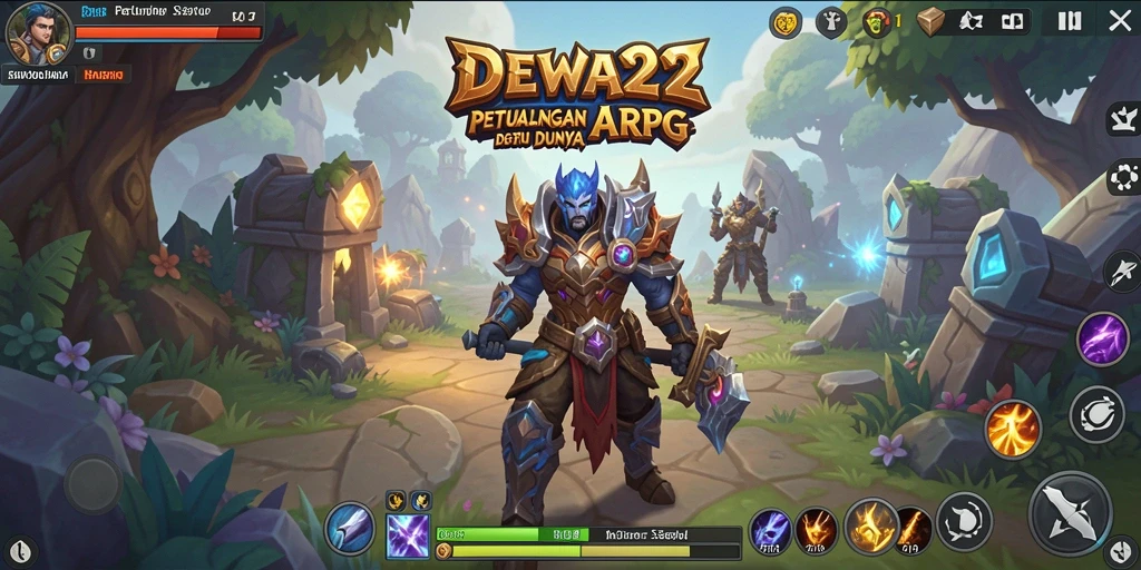 Tampilan gameplay DEWA22 saat bertarung melawan monster epik.