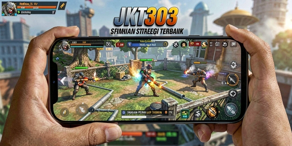 Screenshot gameplay JKT303 dengan pertempuran taktis yang intens.