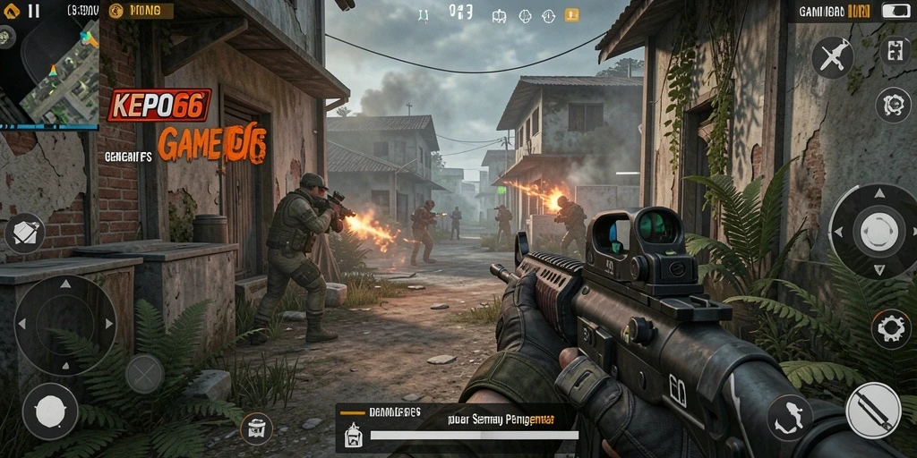 Tangkapan layar KEPO66 menunjukkan aksi tempur yang mendebarkan saat bermain FPS.