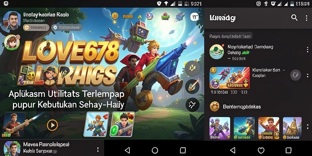Screenshot utama LOVE678 menampilkan antarmuka yang bersih dan fungsional.