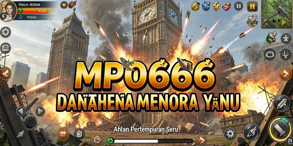 Tangkapan layar dari MPO666 menampilkan aksi menegangkan di dalam game Tower Defense.