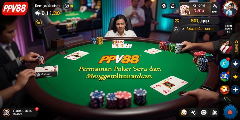 Tampilan seru permainan Poker di PPV88 yang menegangkan.