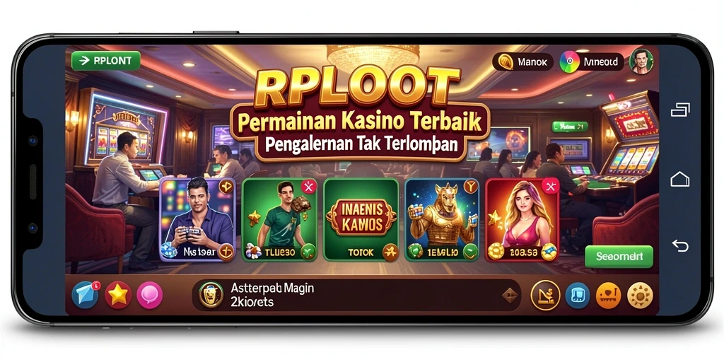 Screenshot gameplay RPLOOT menampilkan suasana kasino yang menegangkan.