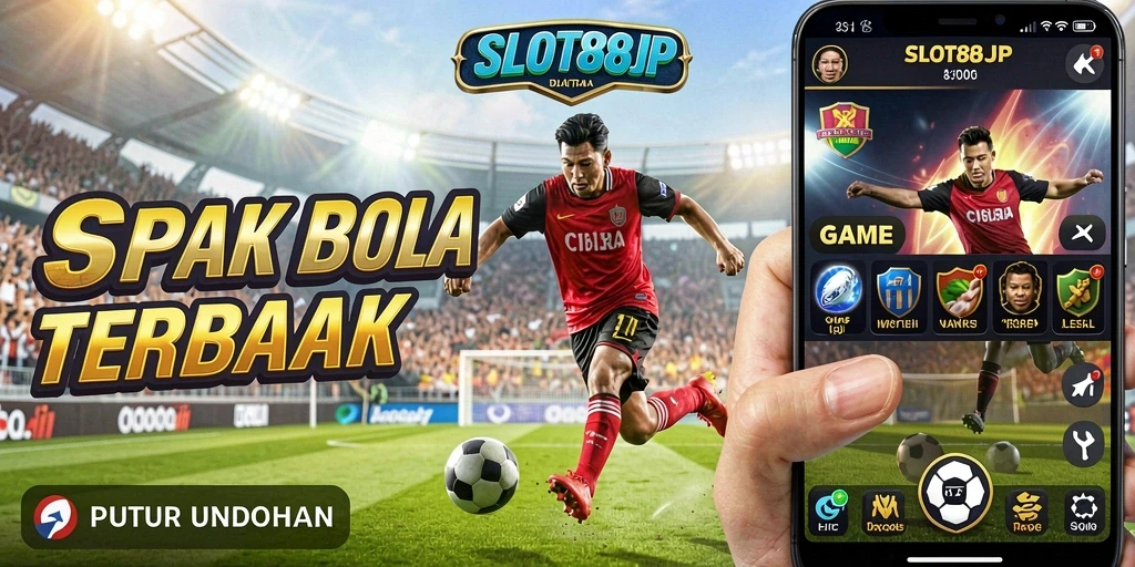 Tampilan gameplay SLOT88JP yang menampilkan aksi sepak bola seru.