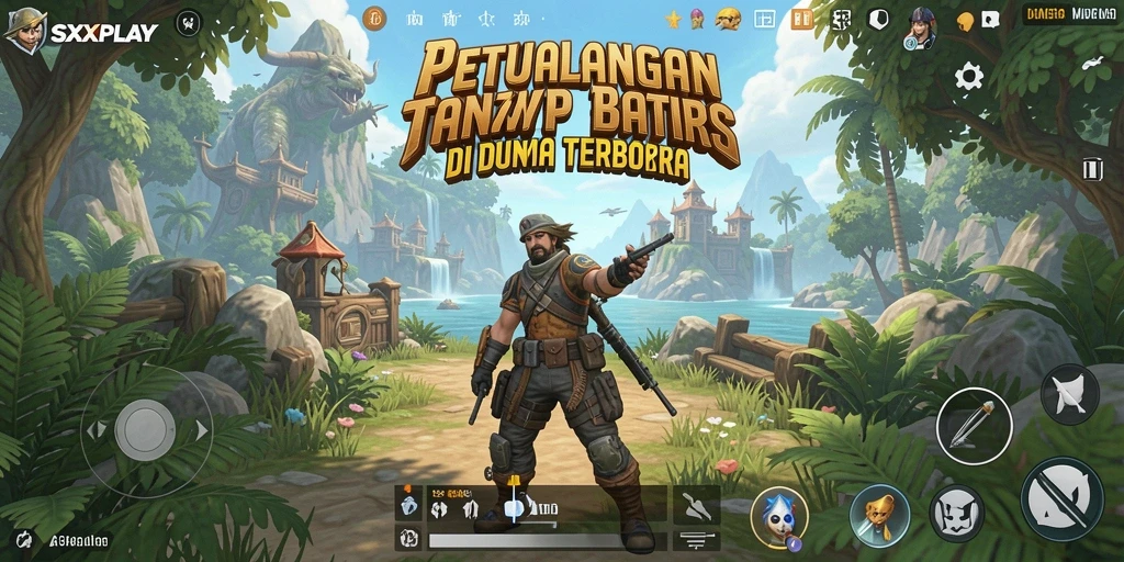 Tampilan gameplay SXXPLAY yang epik di dunia terbuka.